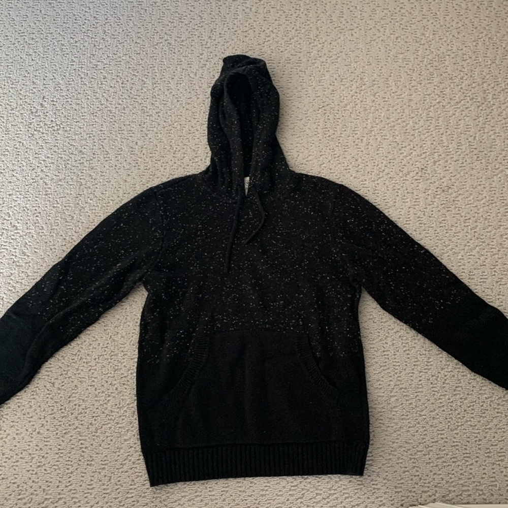 Men’s size Medium PacSun sweater hoodie. On the Byas. Black with white spots.